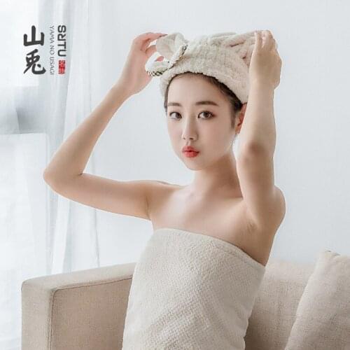 Quick-Dry Hair Towel New Style Micron Spinning Slip Yarn Bathroom Hotel Beret Princess Cap Bathroom Towels Solid Knitted