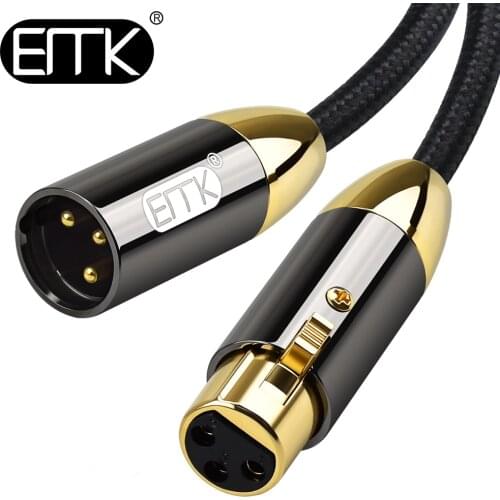 EMK 3-Pin Audio XLR Balanced Lead Microphone Audio Cable Stereo Male to Female 3 Pin Jack for Amplifier Mixer Ettector Equalizer