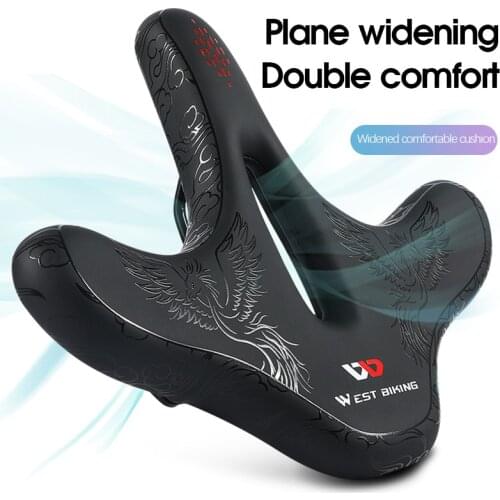 WEST BIKING Ergonomic Big Butt Bicycle Saddle Widen Thicken Cushion Pad MTB Road Bike Saddle Breathable Comfortable Cycling Seat