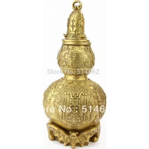 Feng Shui Brass FU SHOU Wu Lou For Health Enhance STATUES/ FENGSHUI BRASS WU LOU