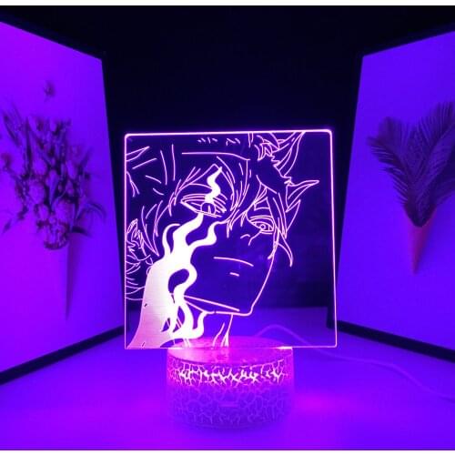 Black Clover Anime Figure LED Night Light for Birthday Gift Home Decoration Manga 3D Table Lamp Asta Black Clover Dropshipping