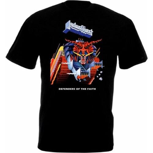 Judas Priest Defenders Of The Faith T-shirt Black Poster All Sizes S-XXL-5XL Cotton Harajuku Hip Hop Tee Shirt