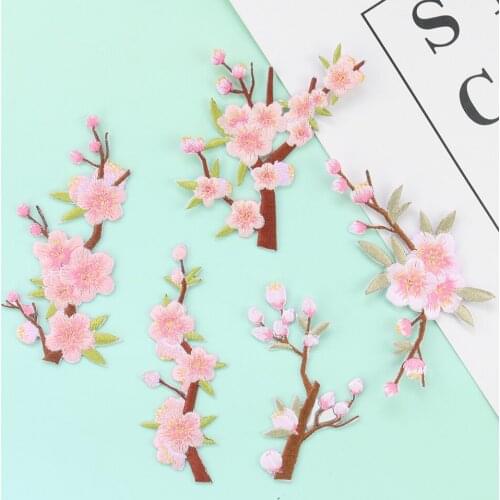 Exquisite Pink Peach Patch Cartoon Fresh Color Embroidery Clothes Decoration DIY Craft Accessories Sewing Fabric Stickers