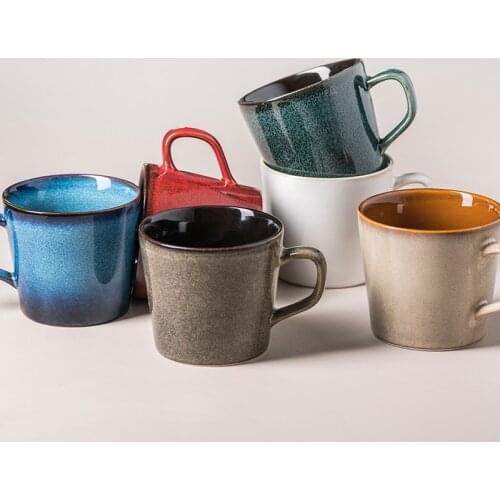 LUOKING 320Ml Ceramic Coffee Cup Creative Teacup Latte Milk Tea Mug With Handle Cuisine Drinkware Restaurant Tableware Wholesale