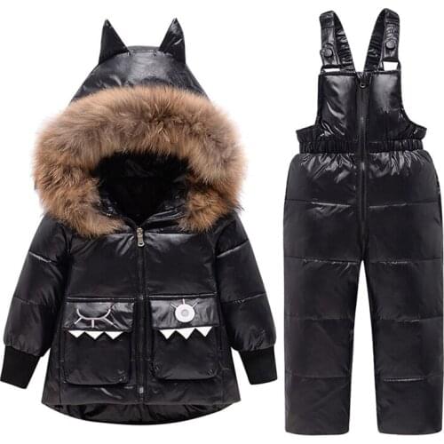 2pcs Set Baby Girl winter jumpsuit for children 2020 Boy dinosaur down jacket Warm Baby girl clothes Infant snowsuit 1-5 years
