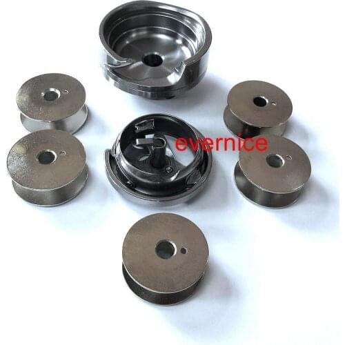 Hook+Bobbin Case+5 Bobbins For Singer 132K Seiko Sk Consew Sk-6 Wanping Sk-2B