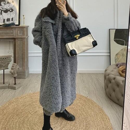 Lamb Plush Mid-length Fashion Coat Ins 2021 Trend New Jacket Winter Retro Womens Thick Plus Size Cotton Jacket Warm Parka Coat