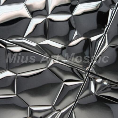 Ripple Black metal mosaic tiles for kitchen backsplash A4650-1
