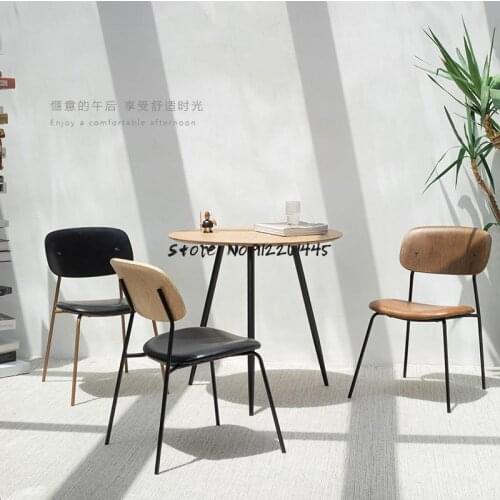Solid Wood Pu Leather Soft Bag Household Dining Chair With Armrest Modern Minimalist Desk Chair Fashion Designer Chair Backrest