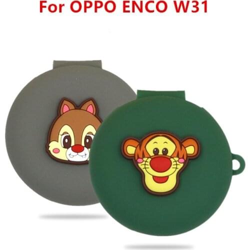 Disney Silicone Case for OPPO ENCO W31 Cartoon Soft Silicone Wireless Bluetooth Earphone Case Cover Charger Box With Hook