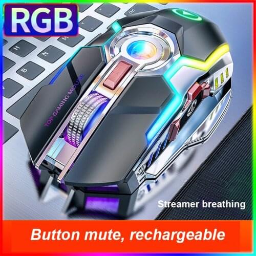 2.4GHz Wireless Mice With USB Receiver Gamer 1600DPI Mouse For Computer PC Laptop RGB Breathing Light Wireless Mute Mouse