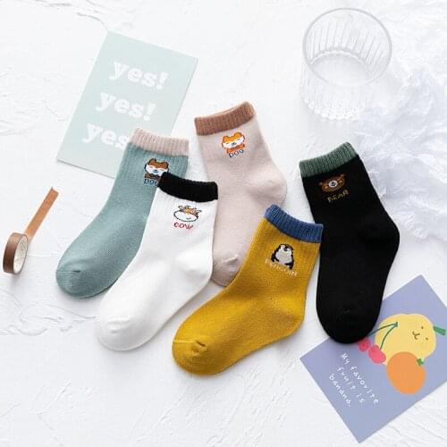 5Pcs/Lot Women Mens cartoon sock cartoon Cute Kawaii animals boy girl Childrens socks autumn and winter Free shipping