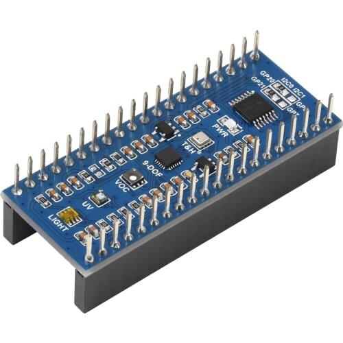 Pico environmental sensor expansion board,For RPi Pico, I2C Bus,Visible ligh/Environmental/Motion posture/ ultraviolet induction