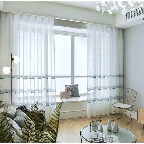 Simple Jacquard All-match Translucent Tulle for Living Room Bedroom