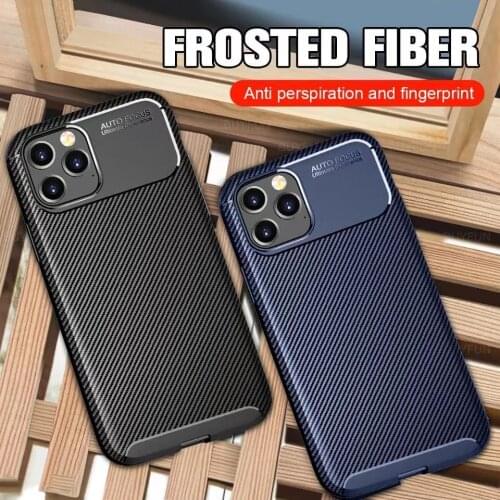 Shockproof Carbon Fiber Case for Apple iPhone 12 Mini 11 Pro Max XR XS 8 7 6S Plus Dropproof Ultra Slim Silicone Leather Cover