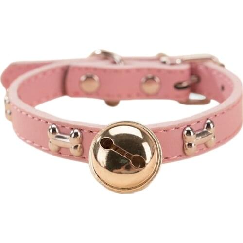 Pu Leather Cat Collar With Big Bells Adjustable Candy Colors Puppy Kitten Collars Necklace For Small Dogs Cats Pet Accessories