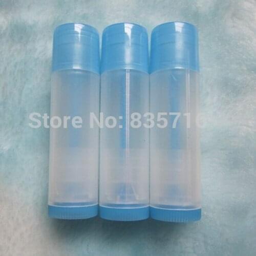 50PCS/LOT 5ML Empty Lipstick Tube,Transparent+blue cap Makeup Lip Gloss Container,Sample Cosmetic Lip Balm Sub-bottling HZ16