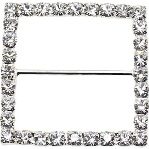 10pcs/Lot 34MM Silver Square Buckles Supplies Metal Wedding Decoration Diy Hair Manual Accessory Ribbon Fitting Shoe Buckle