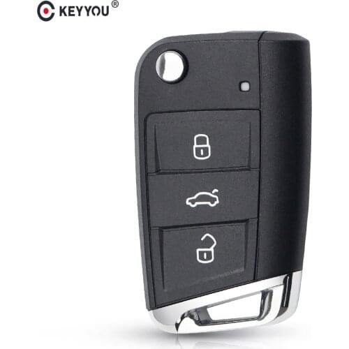 KEYYOU Car Styling 3 Buttons Folding Flip Remote Car Key Shell Fob Cover Case For VW Golf 7 GTI MK7 Skoda Octavia A7 Seat
