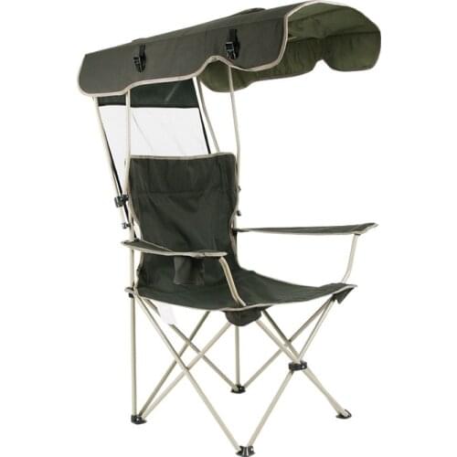 Outdoor Chair Portable Folding Detachable Awning Thicken Steel Pipe Double Oxford Cloth Fishing Beach Shade Canopy Camping Chair