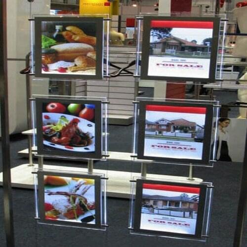 Pack/10units) A3 Double Sided Backlit Estate Agent Displays and Rod Hanging Retail Window Displays Systems for Real Agencies