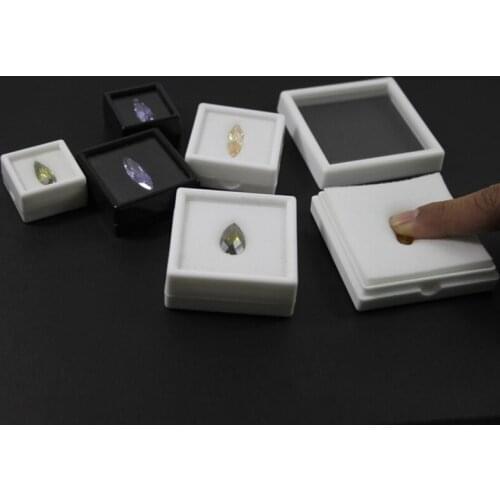 Round gems packaging box jewelry boxes organizer gemstone jewellery holder for diamond ring beads pandora charms pendnat case