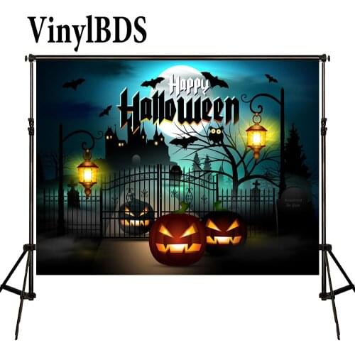 VinylBDS Background Cartoon Children Forest Backdrop Halloween Backdrop Citrouille Halloween Background Newborn Photography