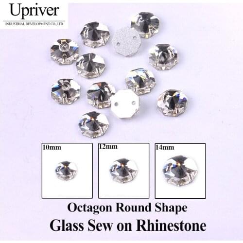 Upriver 8mm 10mm 12mm 14mm 16mm 18mm Round Rivoli Clear Crystal Sew On Rhinestone Glass Crystal
