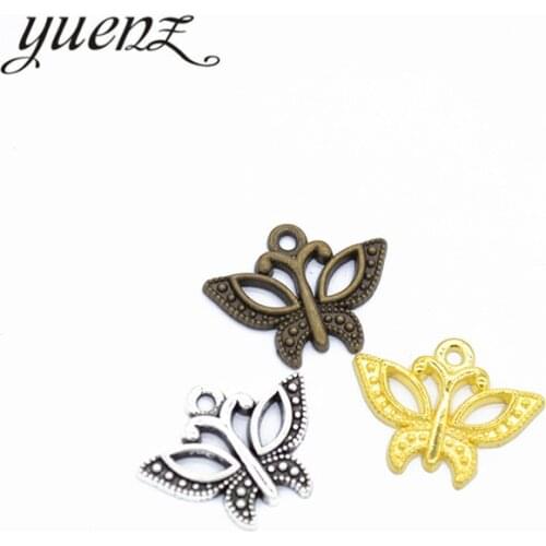 YuenZ 20pcs 4 color Antique bronze butterfly Charm fit for Bracelets Necklace Pendant DIY Metal Jewelry 19*15.5mm D259