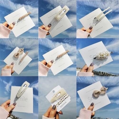 YC-UPGO 2019 Korea Fashion Baby Hair Clips For Women Girls Comb Pin Set With Pearls Hairgrip Sweet Female Jewelry Wholesale