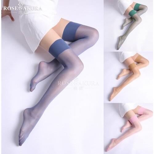 2pairs 12D Women Over The Knee Transparent Long Socks Sexy Wide Adge Thigh High Shinny Silk Stockings White Overknee Ladies