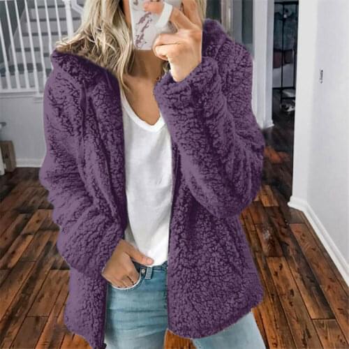 Womens Plus Size Teddy Bear Fluffy Coat Ladies Winter Warm Fleece Jacket Outwear