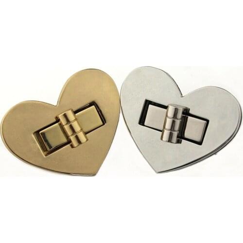1pcs Metal Heart Shape Turn Lock Fashion Durable Lock Clasp Leather Craft Women Bag Handbag Shoulder Bag Purse DIY Hardware