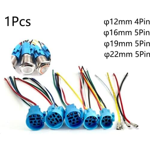 12mm 16mm 19mm 22mm 25mm cable socket for metal push button switch wiring 2-6 wires stable lamp light button
