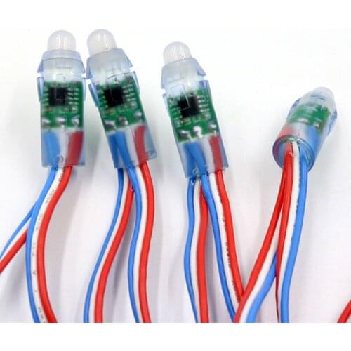 12V WS2811 UCS1903 SM16703 12mm RGB LED Pixel Light led module waterproof IP68 50LEDs/string Round Shape f8 digital led lamp rgb