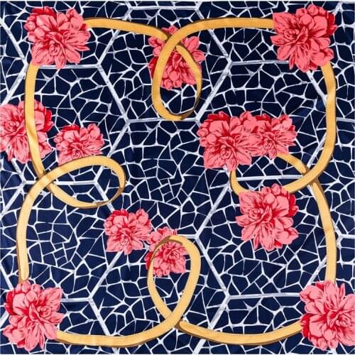 130cm Twill Silk Scarf Camellia Print Big Square Scarf Women Bandana Shawl Luxury Brand Foulard Scarves Wraps For Ladies Echarpe