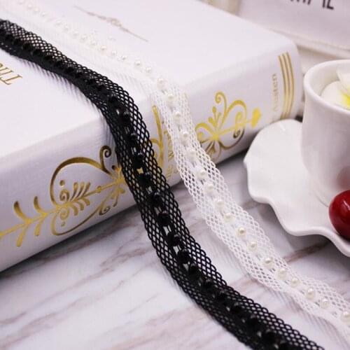20 yards Artificial Pearl Beaded Lace Trim High Quality Costume Wedding Dress Belt Jewelry Design Handmade DIY Sewing Supplies