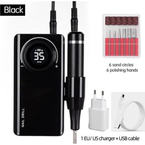 2021 New 35000rpm brushless motor cordless portable rechargeable nail art electric manicure nail drill file