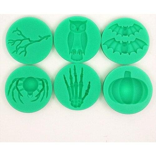 6PC Halloween Theme Fondant Cake Baking Molds,Moule Silicone,Cake Decorating Tools Pastry Tools Kitchen Accessories SQ17102