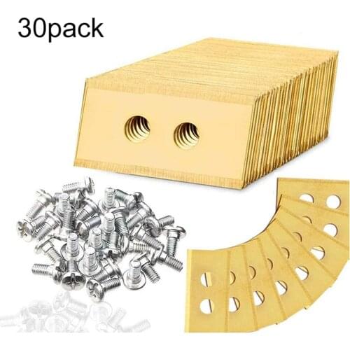 60pcs Screw And 30 Robot Mower Replacement Blade With 2 Holes Anti-rust Durable Mower Cutter For Worx Landroid 36x18x0.9mm
