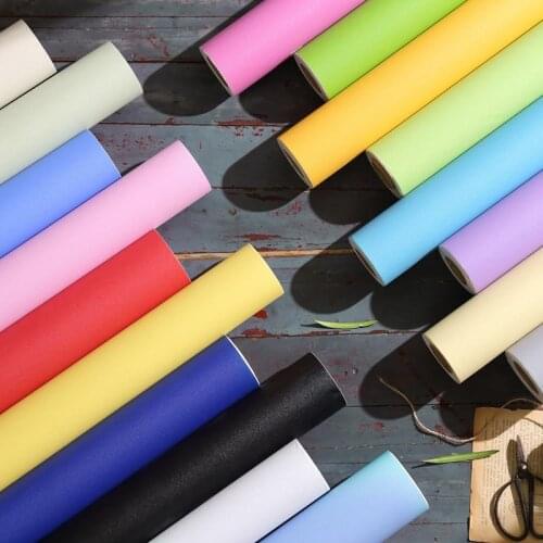 60CM Self-adhesive Matte Wall Paper Waterproof PVC Dormitory Bedroom Solid Color Office Wall Stickers DIY Kids Room Wallpaper