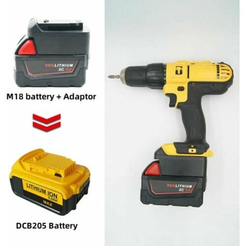 Adapter Converter for Milwaukee M18 Battery Adapter Convert to for Dewalt 18V/20V Max DCB205 DCB20 Li-Ion Battery