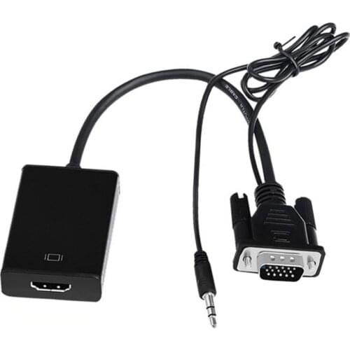 VGA Female HDMI- compatible Adapter 1080P FHD With Audio Cable HDMI2VGA Converter For PC Laptop Computer Display Projector Fe