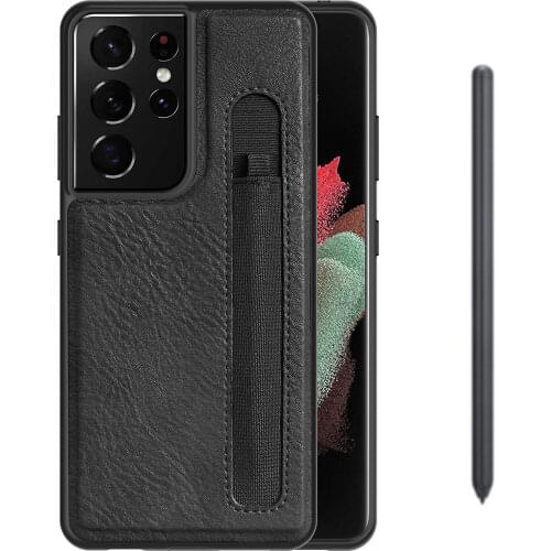 Stylus Pen socket S Pen Slot Case For Samsung Galaxy S21 Ultra Original Nillkin Aoge Leather Back Cover With pocket Holder