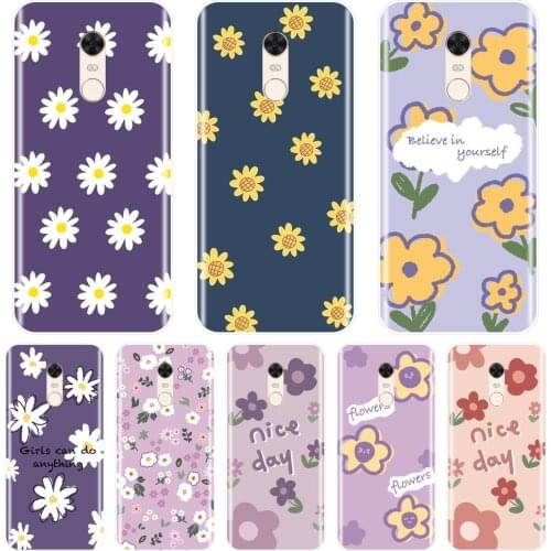 Daisy Flower Phone Case For Xiaomi Redmi Note 4 4X 5 5A 6 Pro Prime Pocophone F1 Redmi S2 4A 5A 6A 5 Plus Silicone Back Cover