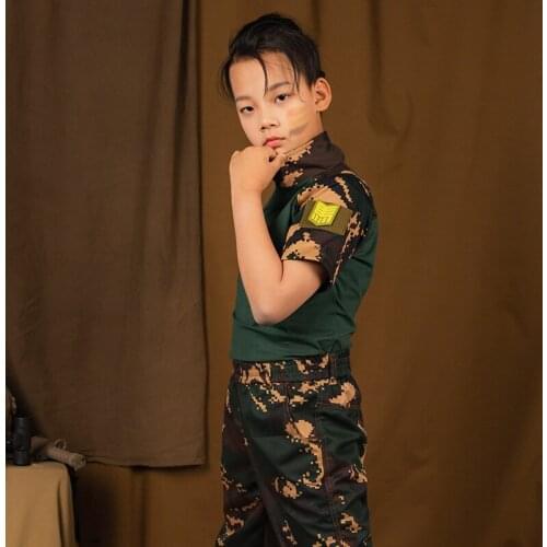 2021 Children Camouflage Uniform Boys Outdoor Training Suits Training Military Commando Frog Suit Hunting Shirt Pants
