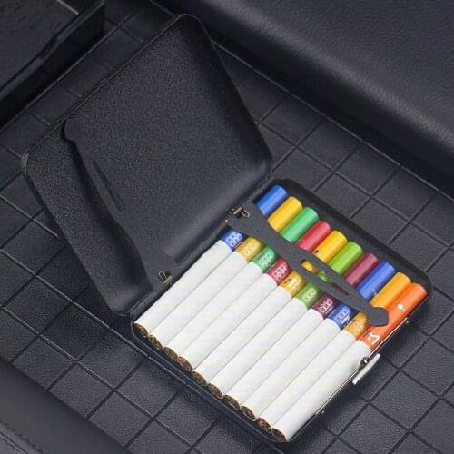 Double Sided Matte Metal Cigarette Case Mens Classic Black 20 Sticks Hold Portable Non-slip Cigarettes Clip Smoking Storage Box