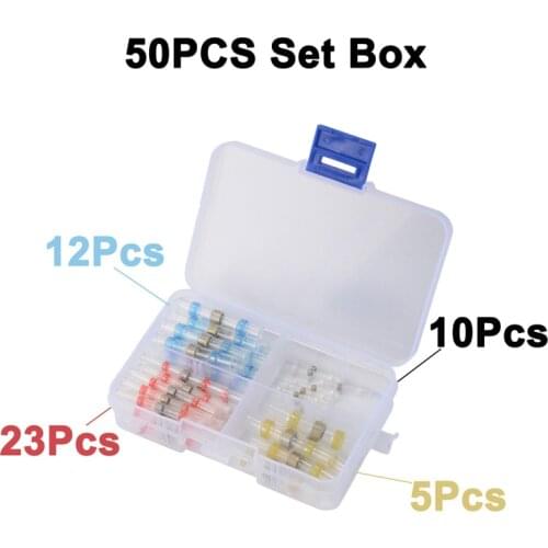 Hot 50 Pcs Solder Seal Wire Connectors-Heat Shrink Solder Butt Connectors - Solder Connector Kit - Waterproof Solder Seal Kit
