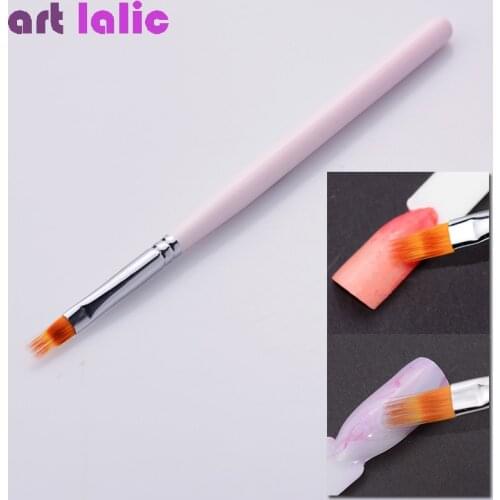 1 Pc Gradient UV Gel Pen Drawing Painting Soft Brushes Pink Handle Manicure for Nail Art Pen Transfer Manicure Tool