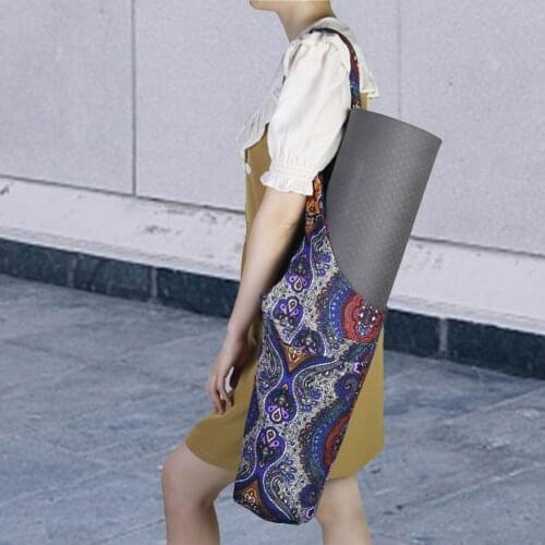 Printed Fitness 12A Canvas Yoga Bag Large Capacity Two Pockets Cushion Bag Gym Backpack Men Women Training Fitness Handbag